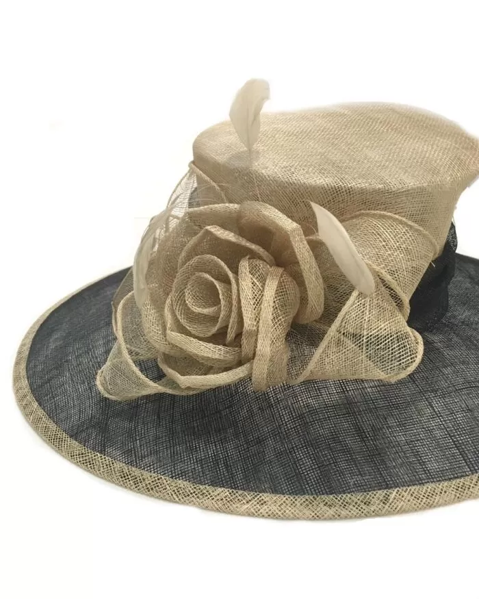 Fine Millinery by August Hat Co Bow & Feather Accented Mesh Straw Hat