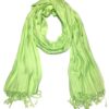 INC International Concepts Women's Solid Fringe Scarf Wrap, Chartreuse Green