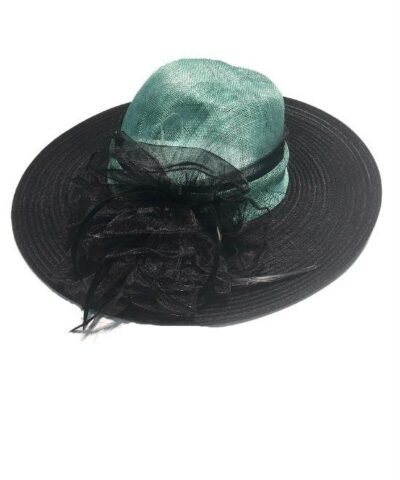 Fine Millinery by August Hat Co Bow & Feather Accented Mesh Straw Hat
