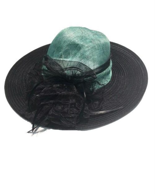 Fine Millinery by August Hat Co Bow & Feather Accented Mesh Straw Hat