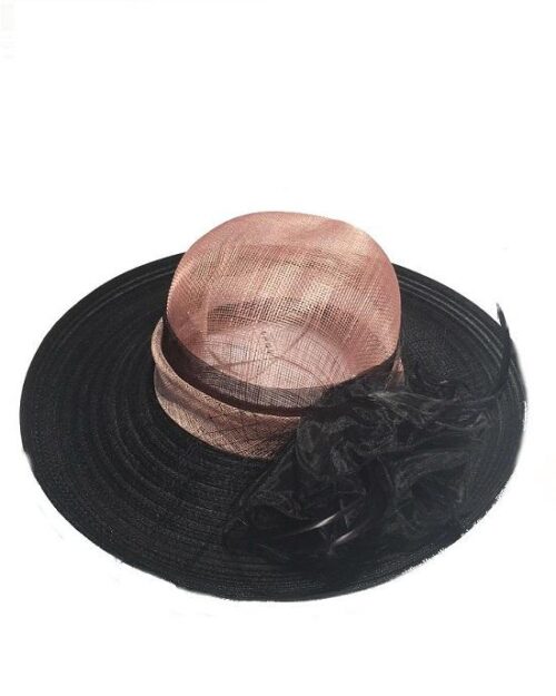 Fine Millinery by August Hat Co Bow & Feather Accented Mesh Straw Hat