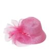 August Hat Orchid Feather Accented Adjustable Cloche Hat