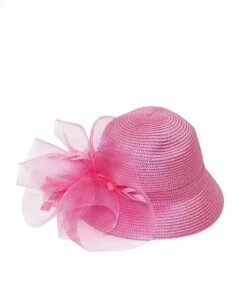 August Hat Orchid Feather Accented Adjustable Cloche Hat