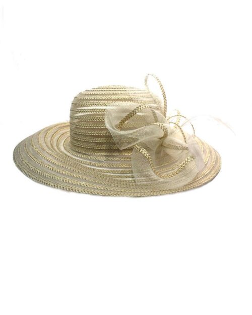 Fine Millinery by August Hat Co Jasmine Feather Accented Downbrim