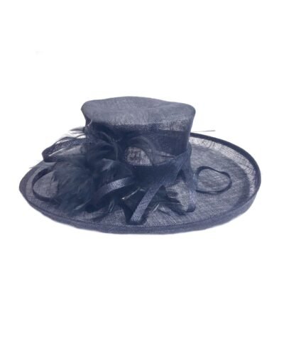 Fine Millinery by August Hat Dome Sinamy Floral Spray Feathers Derby Floppy Dress Wide Hat