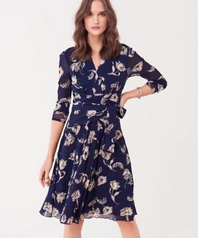 DVF Leilah Silk-Chiffon Midi Dress