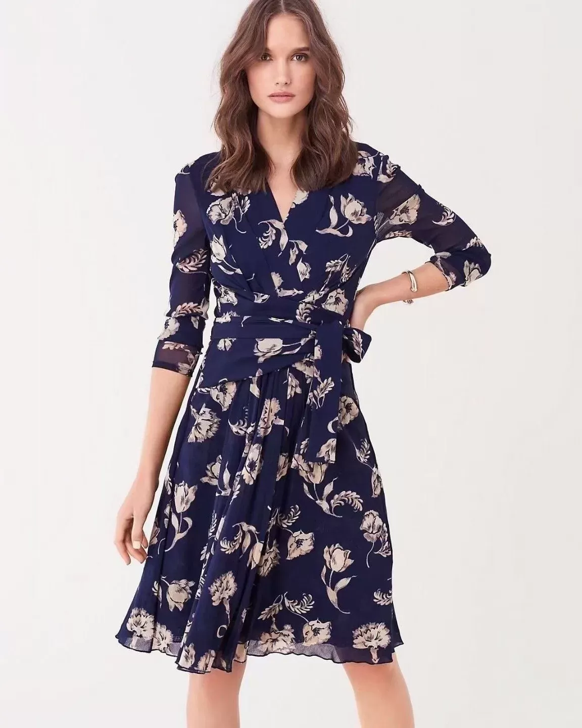 DVF Leilah Silk-Chiffon Midi Dress