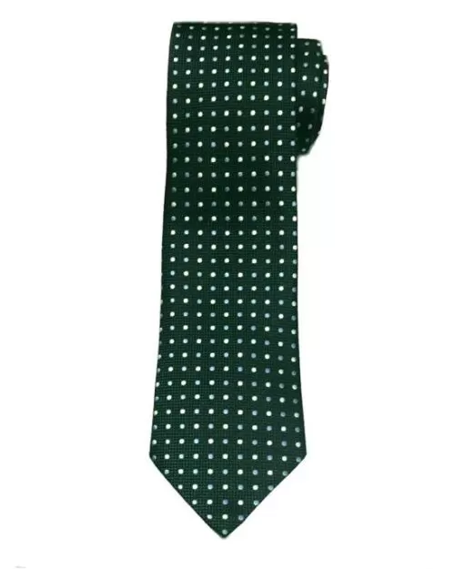 Ermenegildo Zegna Dots Silk Tie, Hunter Green