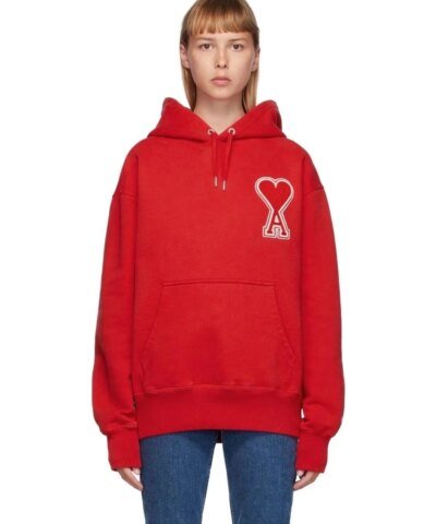 AMI Women's Red De Coeur Hoodie