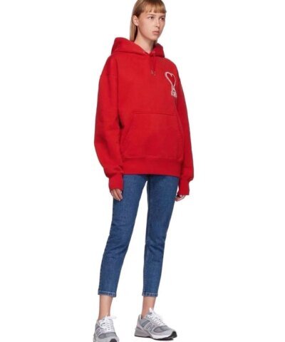 AMI Women's Red De Coeur Hoodie