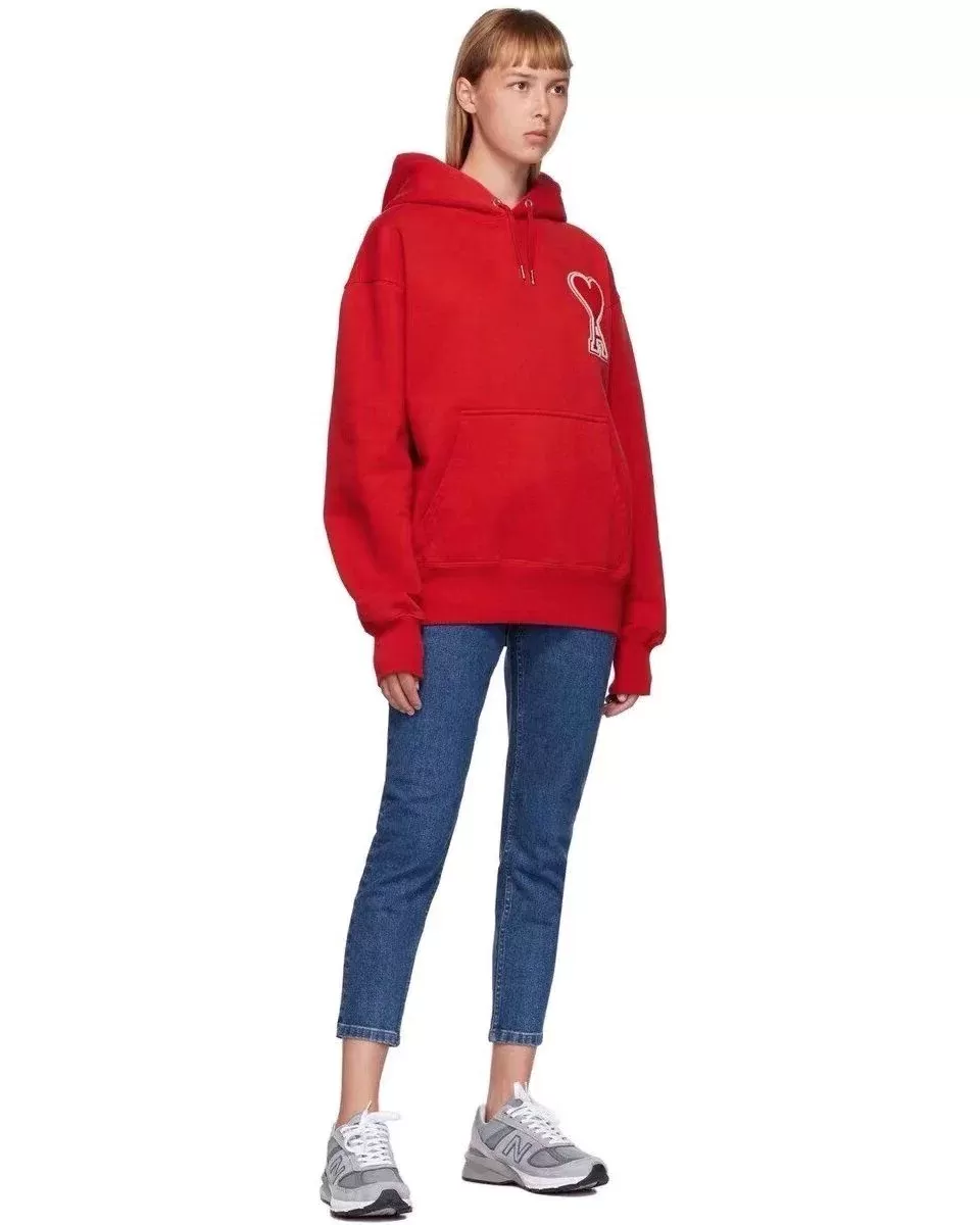 AMI Women's Red De Coeur Hoodie