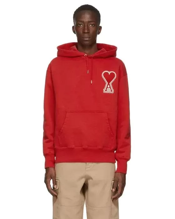 AMI Men's Red De Coeur Hoodie