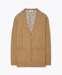 Tory Burch Silk-Back Cardigan