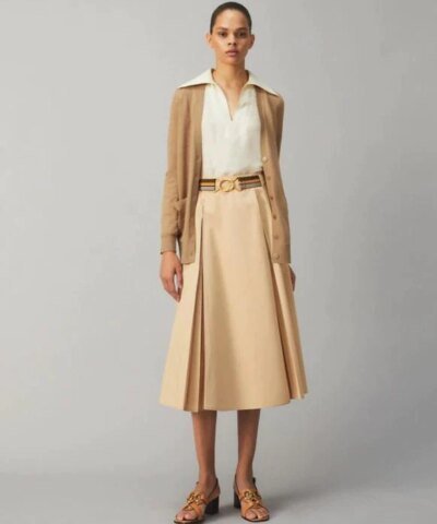 Tory Burch Silk-Back Cardigan