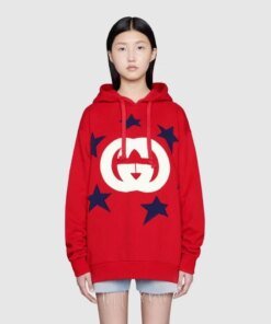 Gucci Star Embroidered Applique Double G Logo Hoodie