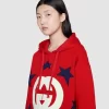 Gucci Star Embroidered Applique Double G Logo Hoodie