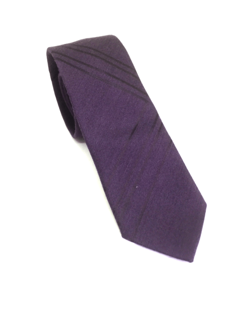 Twill Strip Solid Color Silk Wool Matte Tie