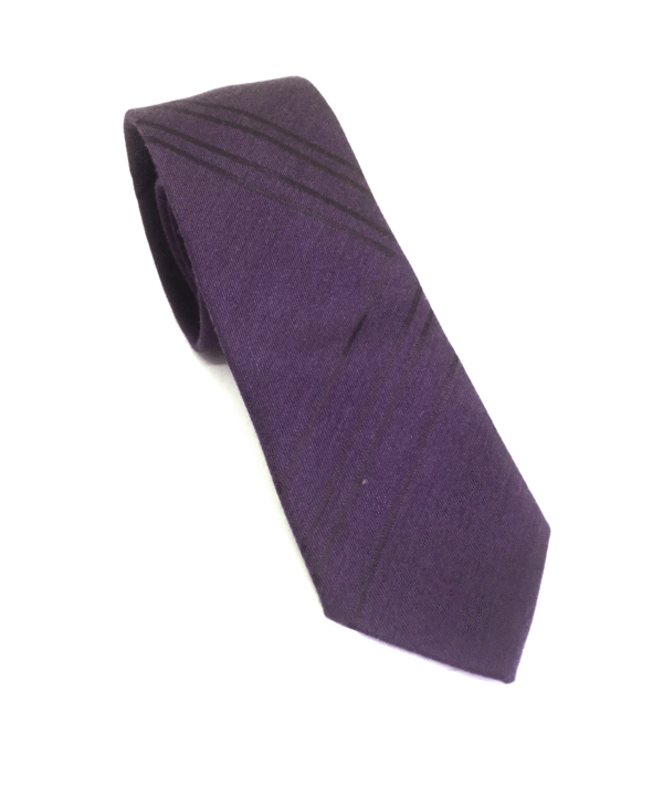 Twill Strip Solid Color Silk Wool Matte Tie