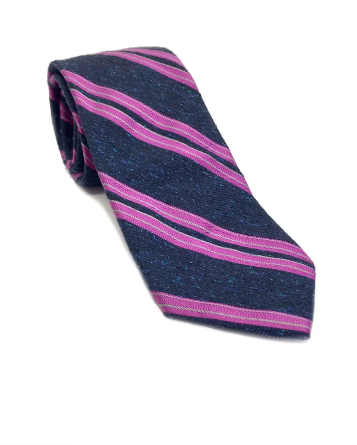 Men's Street Stripe Tie - Royal, Fuchsia & Gold