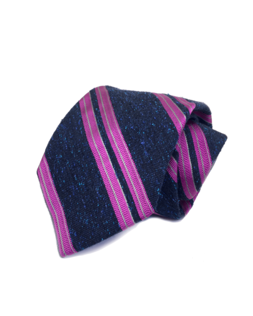 Men's Street Stripe Tie - Royal, Fuchsia & Gold