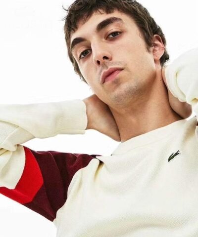 Lacoste Crew Neck Colorblock Cotton Sweater