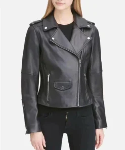 DKNY Leather Moto Jacket