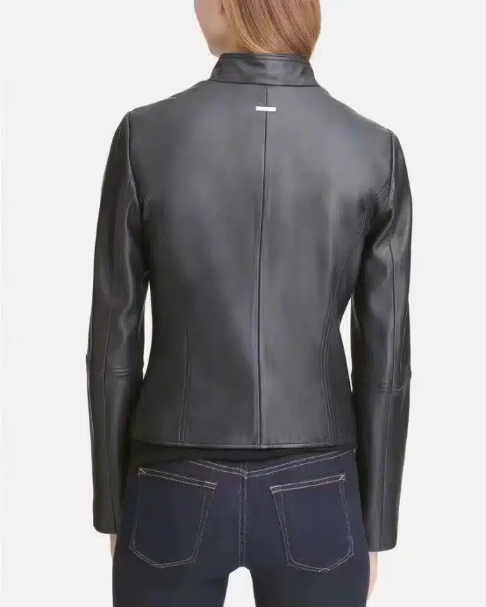 DKNY Women's Leather Moto Jacket