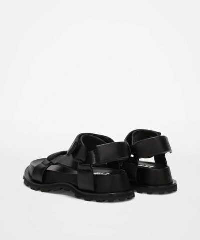 Jil Sander Black Leather Sandals