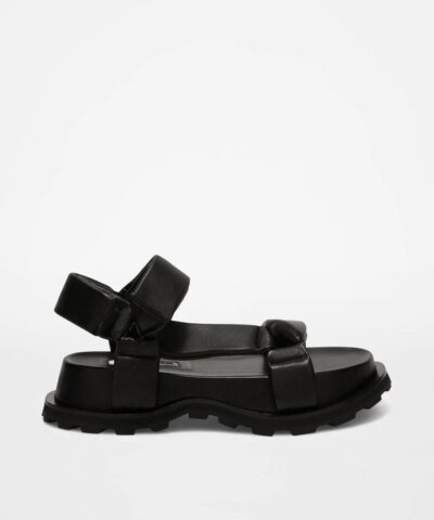 Jil Sander Black Leather Sandals