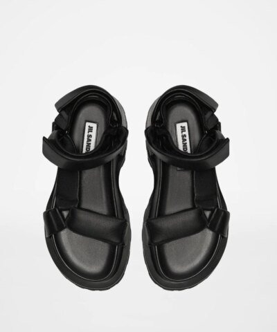 Jil Sander Black Leather Sandals