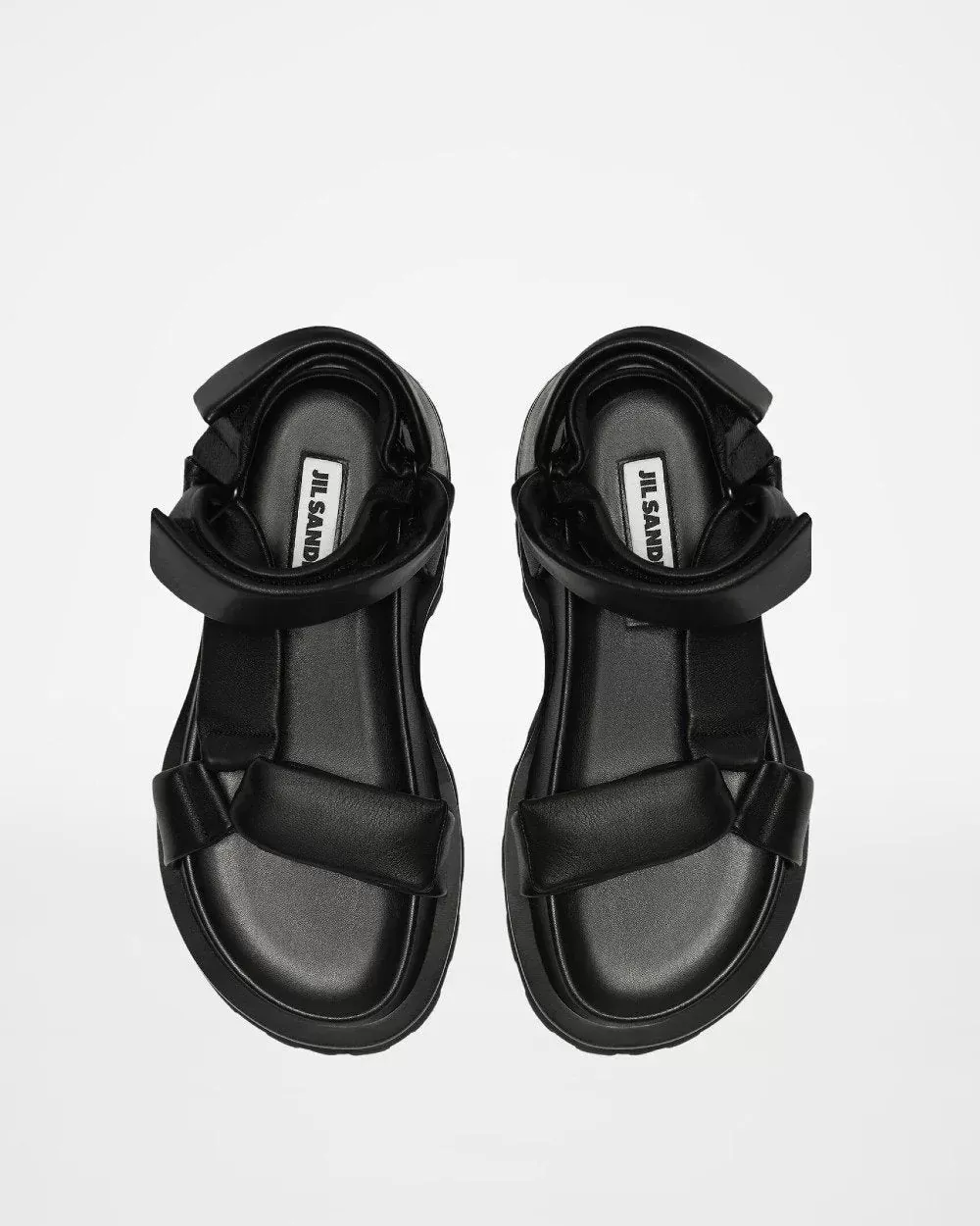 Jil Sander Black Leather Sandals