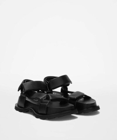 Jil Sander Black Leather Sandals