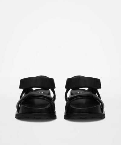 Jil Sander Black Leather Sandals