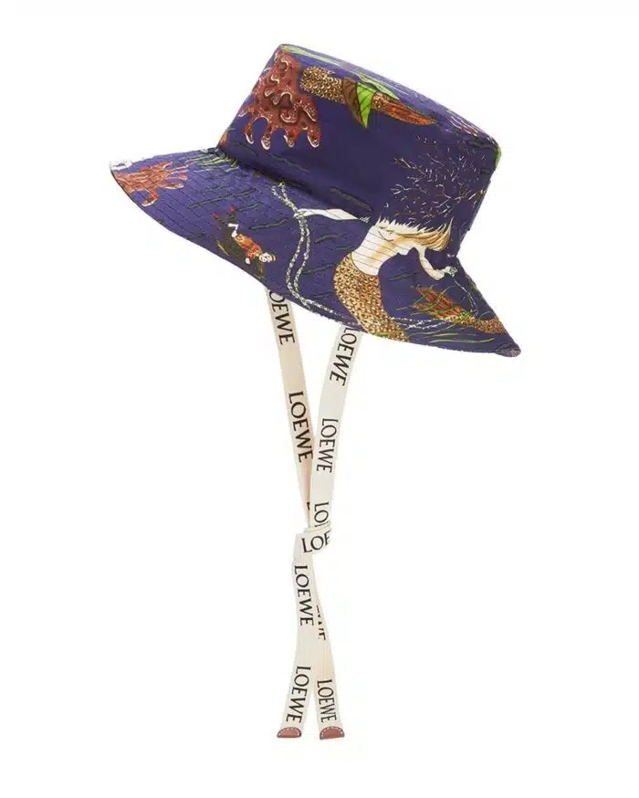 Loewe Paula's Ibiza Mermaid-Print Canvas Bucket Hat