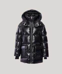 Mackage Kennie Kids Down Hooded Puffer Coat, Black