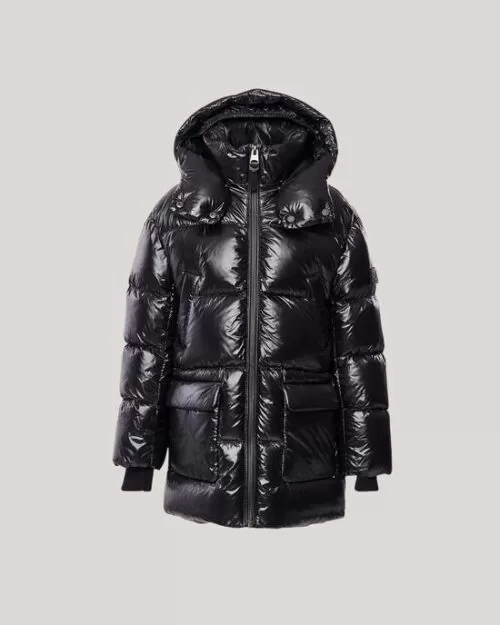 Mackage Kennie Kids Down Hooded Puffer Coat, Black