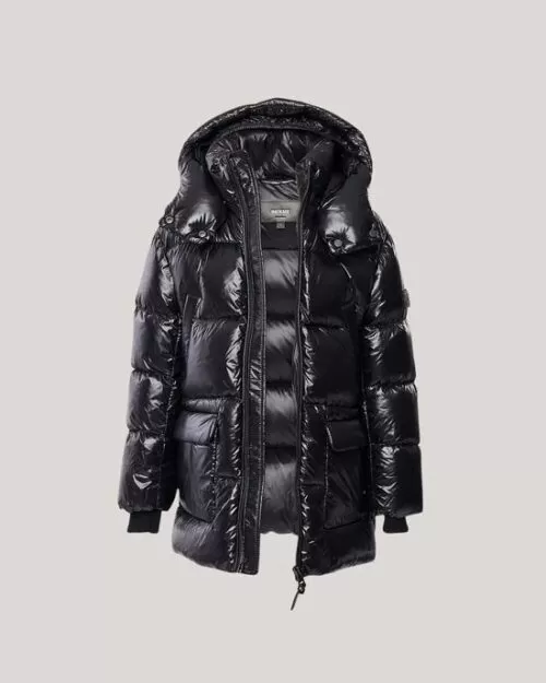 Mackage Kennie Kids Down Hooded Puffer Coat, Black