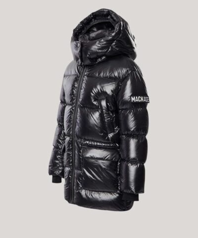 Mackage Kennie Kids Down Hooded Puffer Coat, Black