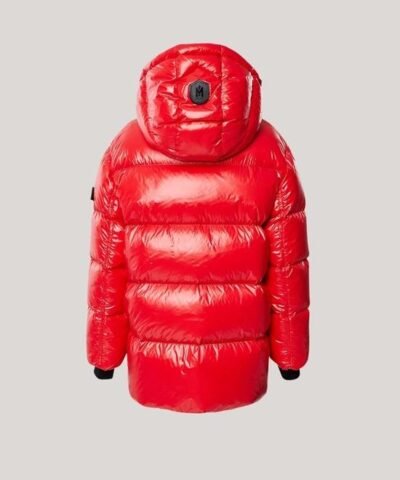 Mackage Kennie Kids Down Hooded Puffer Coat, Red
