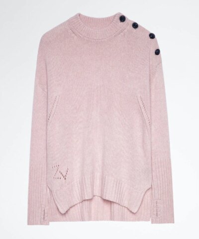 Zadig & Voltaire Malta Button-Trim Cashmere Sweater