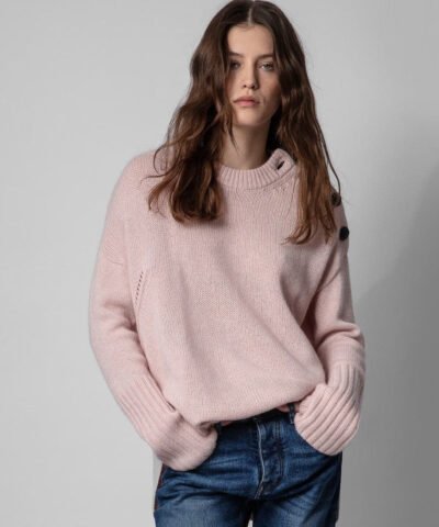 Zadig & Voltaire Malta Button-Trim Cashmere Sweater