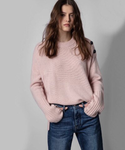 Zadig & Voltaire Malta Button-Trim Cashmere Sweater
