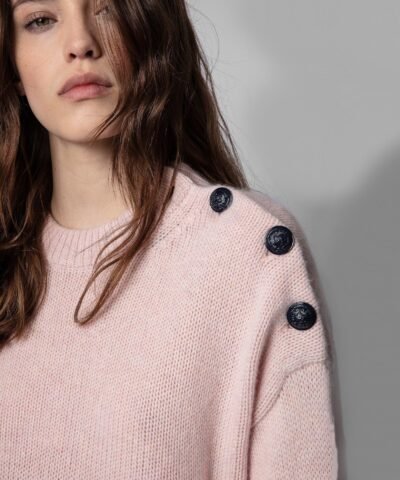 Zadig & Voltaire Malta Button-Trim Cashmere Sweater