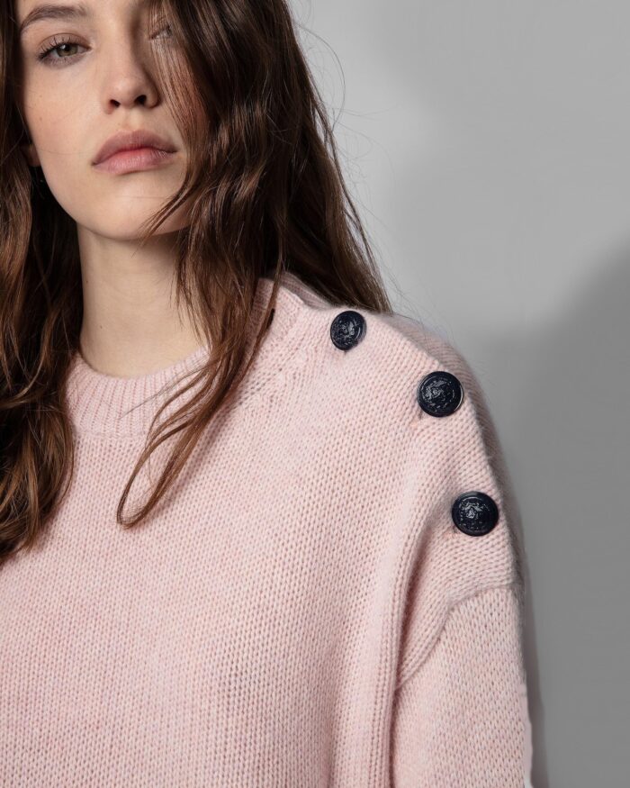 Zadig & Voltaire Malta Button-Trim Cashmere Sweater