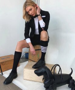 Thom Browne 4-Bar Knee-High Nylon Blend Blue Sock