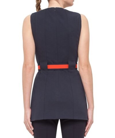 Akris Punto Canvas Sleeveless Belted Jersey Tunic Dress