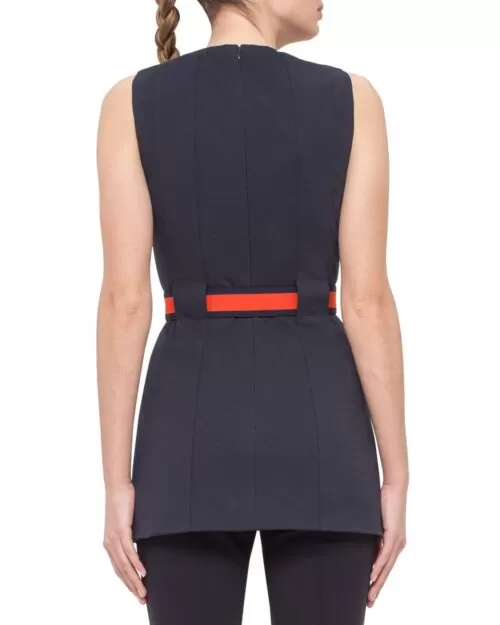 Akris Punto Canvas Sleeveless Belted Jersey Tunic Dress