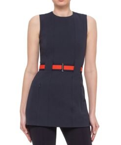 Akris Punto Canvas Sleeveless Belted Jersey Tunic Dress