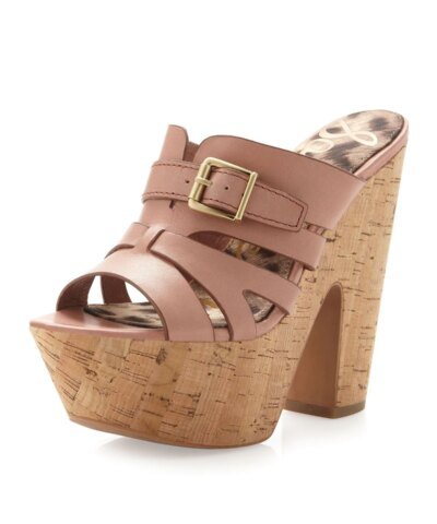 Sam Edelman Chase Cork Slip-On Wedge, Toasted Rose
