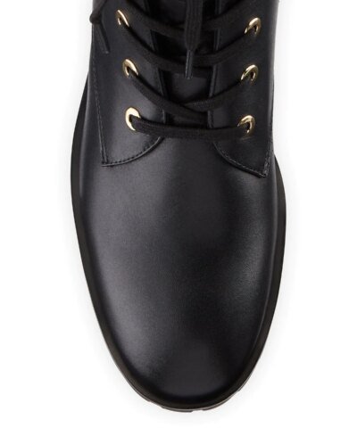 Stuart Weitzman Norrie Leather Combat Booties